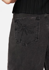 Dragonfly Bestickt Weit Bein Denim Culotte Jeans   