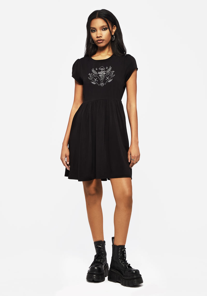 Mystify Embroidered Skater Mini Dress