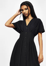 Finis Cotton Button Up Midi Shirt Dress