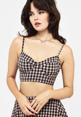 Terra Gingham Bikini Top - Pink