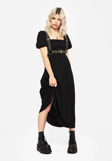 Carmine Midaxi Smock Dress - Black