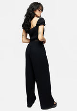 Vine Textured Wide Leg Trouser