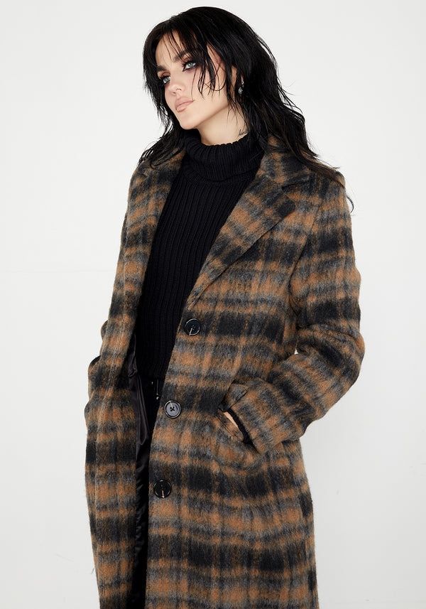 Lore Plaid Longline Coat