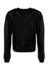 Lolth Puffärmel Ärmel Kurz Pointelle Pullover