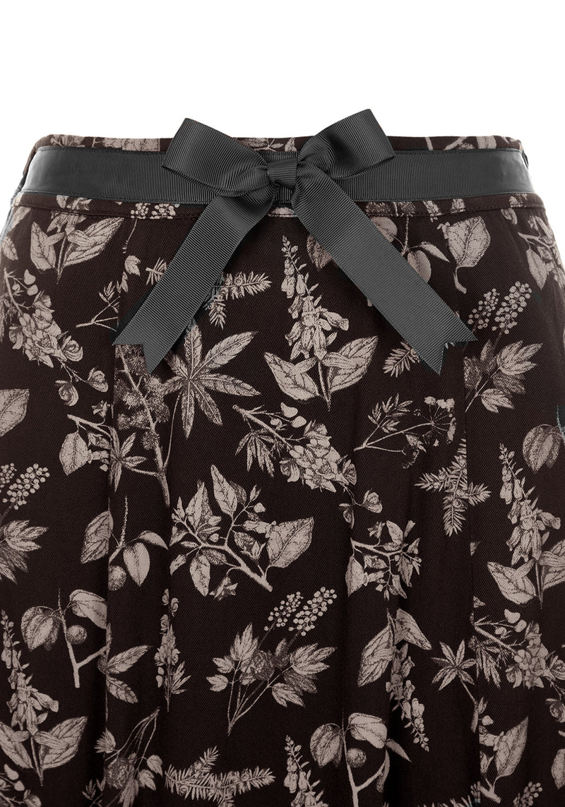 POISONOUS PLANT SPLIT MIDI SKIRT