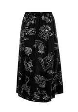 Zodiac Button Midi Skirt