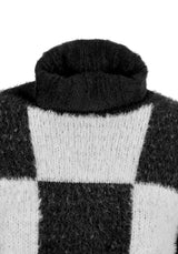 Two-Tone Checkerboard Pullover