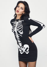 Skeletus Mini Jersey Kleid