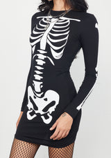 Skeletus Mini Jersey Kleid