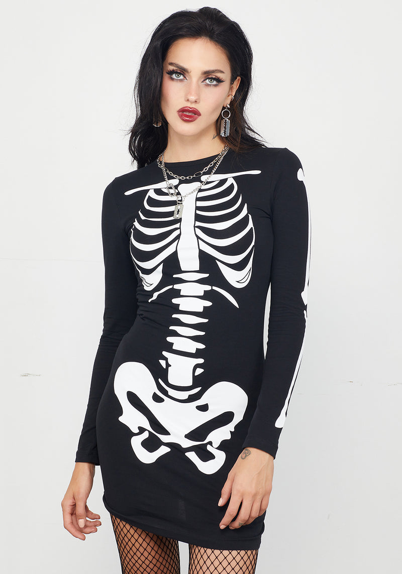 Skeletus Mini Jersey Kleid