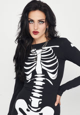 Skeletus Mini Jersey Kleid