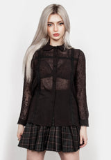 Sabrina Sheer Lace Trim Blouse