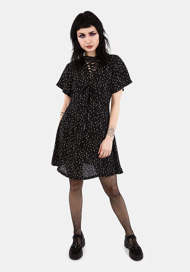 Blaspheme Spitze Hoch Mini Kleid