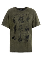 Hedgewitch Green Acid Wash Oversized Tee