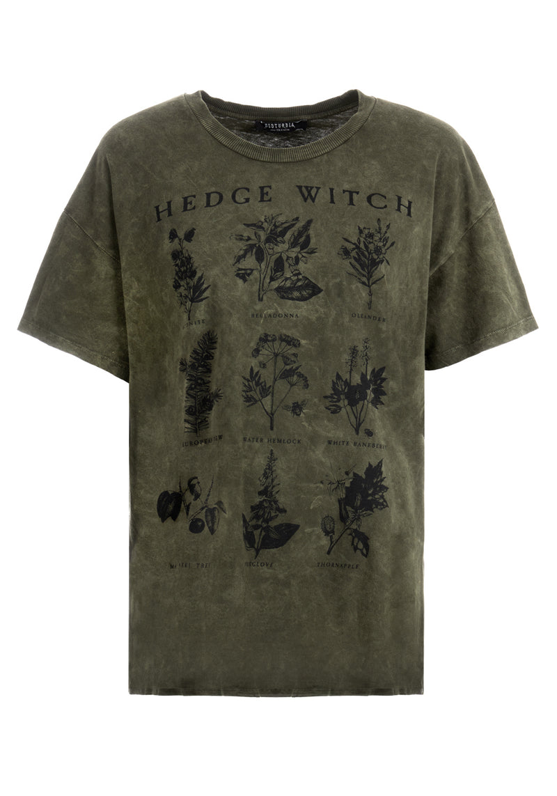 Hedgewitch Grün Säure Waschen Oversize T-Shirt