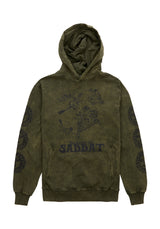 Sabbat and Sun Green Acid Wash Pullover Hoody