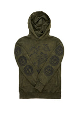 Sabbat and Sun Green Acid Wash Pullover Hoody