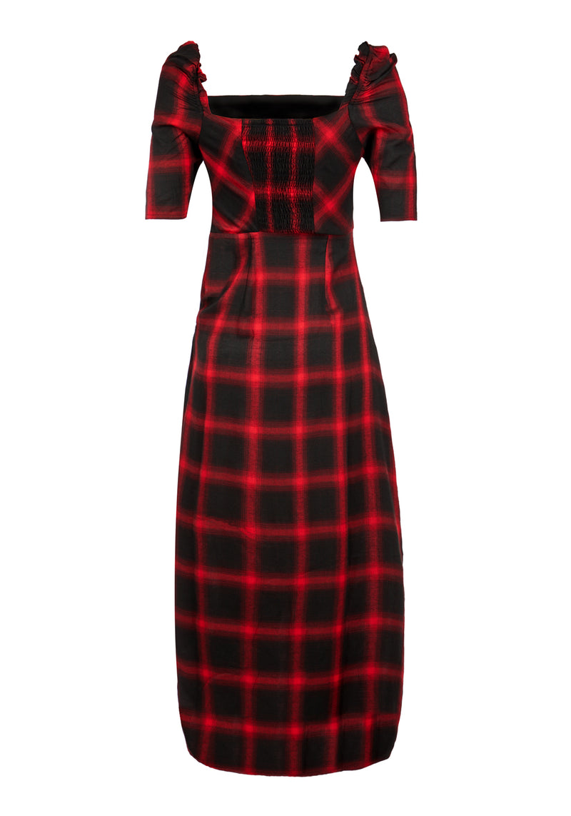 Pennyroyal Check Midi Dress