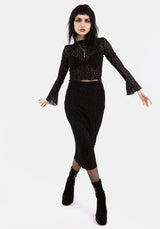 Lovespell Beflockt Mesh Midi Rock