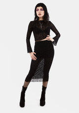 Lovespell Beflockt Mesh Midi Rock