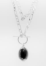 Ouroboros Black Onyx Multi Chain Necklace