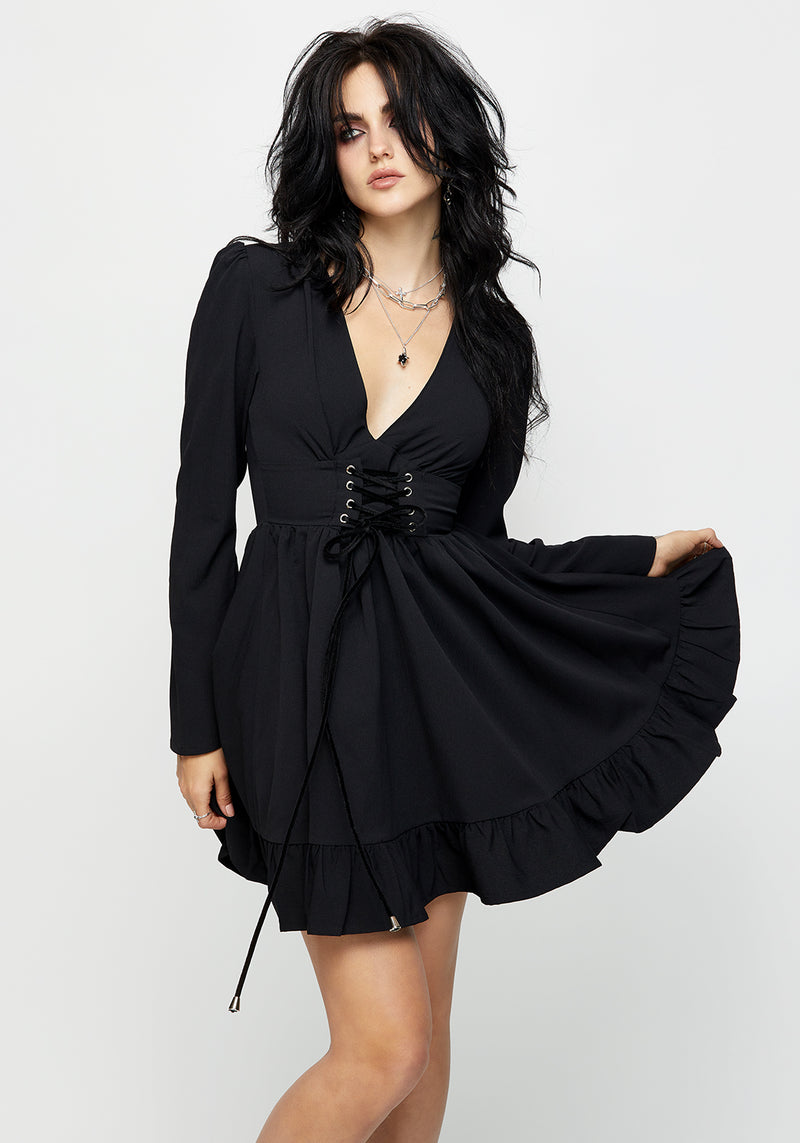 Aura Lace Up Mini Dress