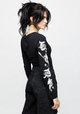 Wolfsbane Cut Out Long Sleeve Top