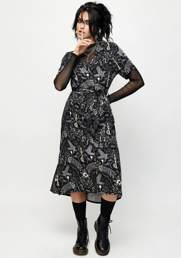 Hecate's Garden Midi Shirt Dress