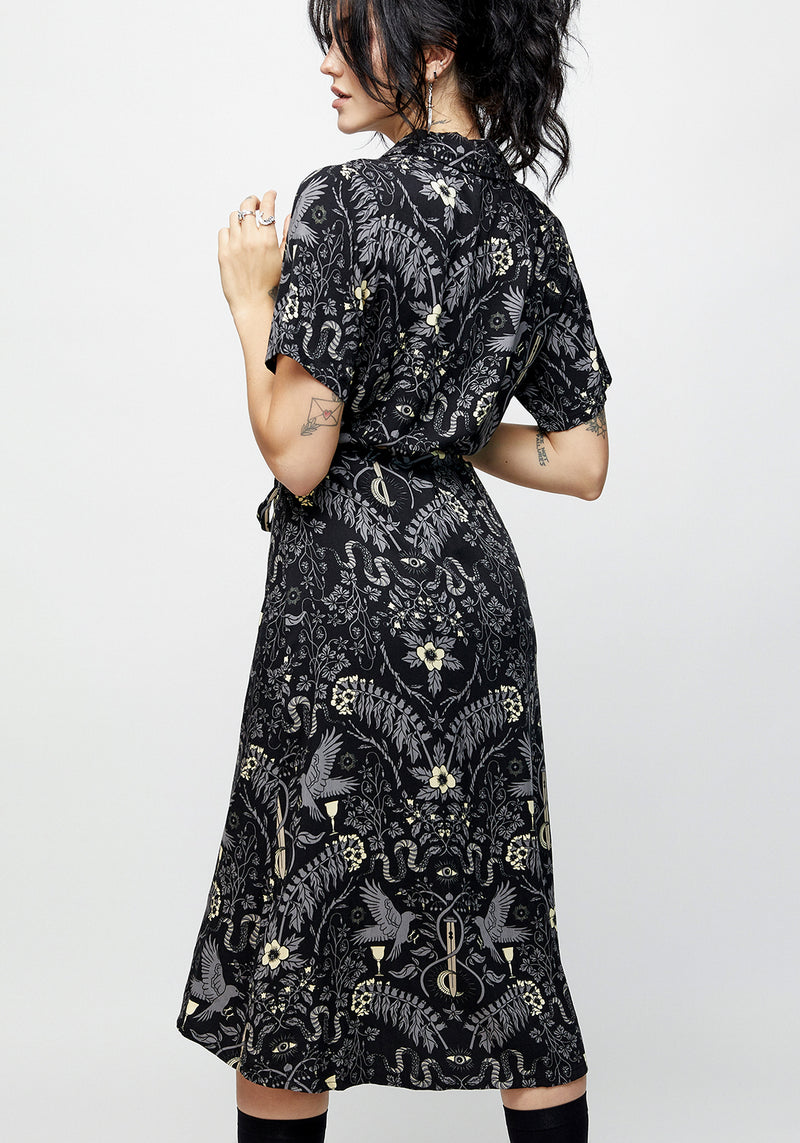 Hecate's Garden Midi Shirt Dress